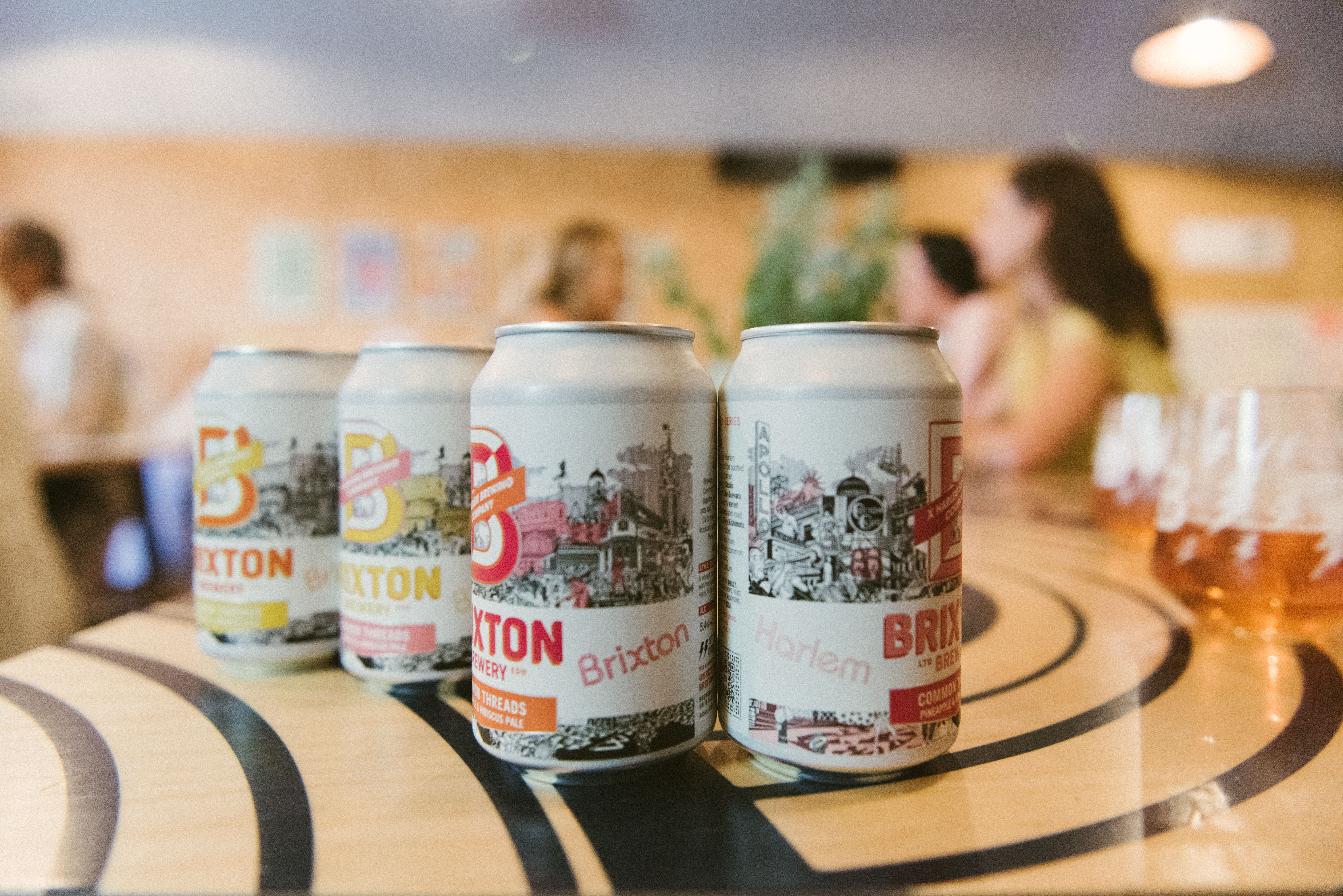 Cans of Brixton X Harlem brew 